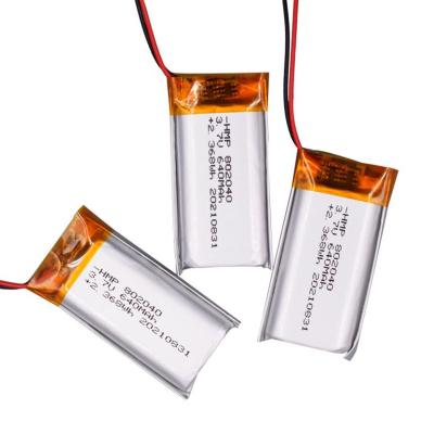 China Rechargeable toys 640mah 802040 840mah lithium ion polymer battery lithium pocket cells OEM 3.7v lithium ion battery li for sale