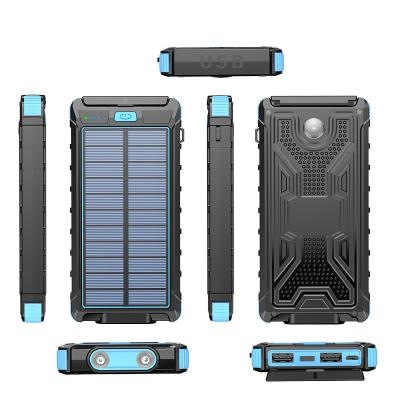 China New 2022 Popular Hot Selling 10000mAh Portable Waterproof Dual USB Solar Power Bank With Wireless Fast Charger Mobile Phone Solar Power Bank for sale