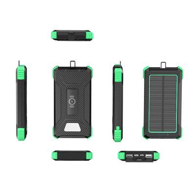 China Dual USB Power Bank 20000 MAH Battery PowerBank Popular Solar Power Bank External Portable Solar Panel With LED Light Solar Power Banks for sale