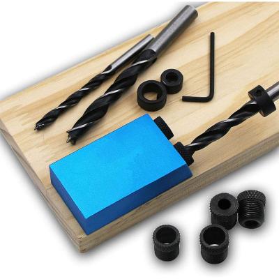 China Aluminum Slant Hole Fixture Kit Woodworking Drill Bit Marker Punch Hole Pocket Hole Jig Set for sale