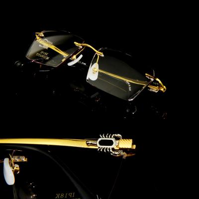 China 15 years of scorpion experience with jade natural black titanium eyeglasses optical frame for sale