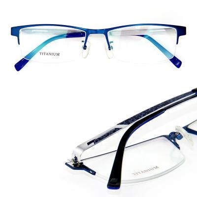 China New Ling Dian 2021 Square Wholesale Italy Korea Japan Business Custom Glass Titanium Frame Half Comfortable for sale