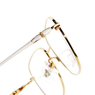 China China Factory Comfortable Shine Optical Glasses Frame Half Spectacle Brand Metal Women Men Titanium OEM ODM for sale