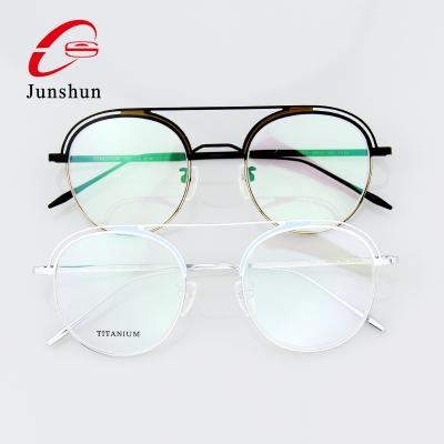 China 15 Years Experience High Quality Ultralight Double-Bar Titanium Women's Optical Fashion Custom Eyewear Frame for sale