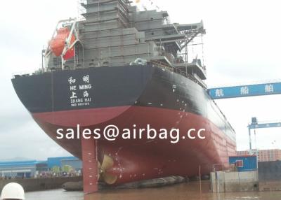 China Ship Launching Airbag Dia 2.0mx12m length , Natural rubber and 3 nylon fabric cords for sale