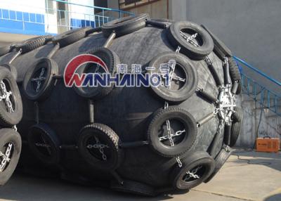 China 1500 * 3000 Marine Foam filled fender with Tyre Chain , wharf fenders for sale