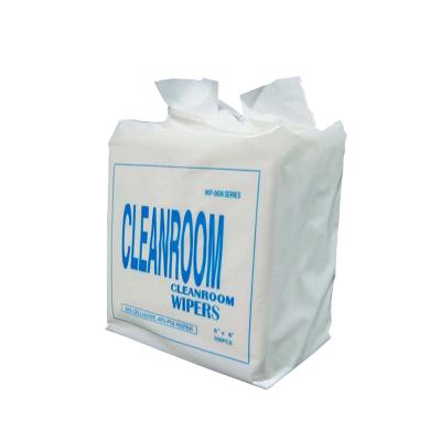 China 0606 smt 6x6inch cleanroom cleaning cellulose polyester 60gsm disposable lint free industrial spunlace fabric sustainable nonwoven rags for sale