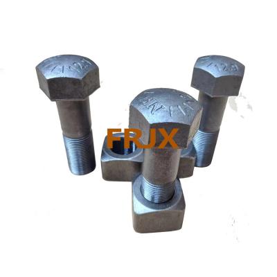 China Heavy Duty Excavator Track Bolts New Quenching And Tempering Heat Treatment Zinc Finish for sale