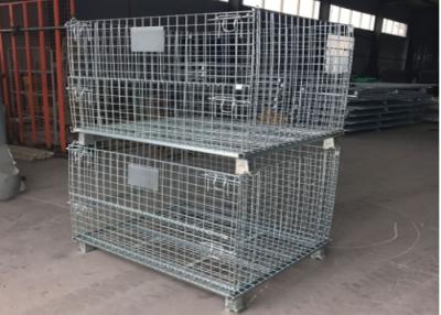 China Stackable Industrial Wire Mesh Containers Powder Coated ISO9001 Approved for sale