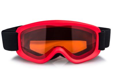 China Kids ski goggles, children snow goggles with safety function and colorful frame with different kinds of strap color for sale