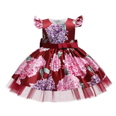 China Wholesale Cavity Newborn Embroidery Style Court Dress Anti-wrinkle Girl's Floral Printed Ruffle Lolita Spanish Baby Dress for sale