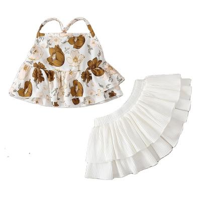 China Girls Summer Anti-Shrink Clothing Sets Sleeveless Tops And Tutu Skirts Babies Boutique Clothing Two-Pieces Sets for sale