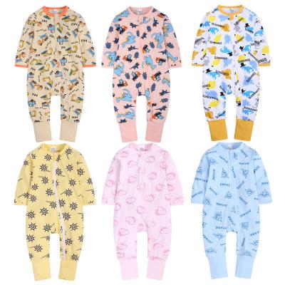 China Wholesale Sleepsuit 100% Organic Cotton Baby Overalls Baby Rompers Long Sleeve Pajamas Cotton Romper for sale