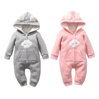 China 95% Cotton Newborn Hooded Baby Rabbit Zipper Romper Babies Girls Boys Toddlers Bunny Ears Overalls Overalls 95% Cotton for sale