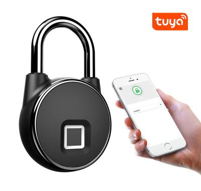 China New Zinc Alloy+Metal Stainless Steel Lock FingerprintPadlock Anti-theft Padlock Portable Waterproof Keyless Quick Access Smart Biometric Security Padlock for sale