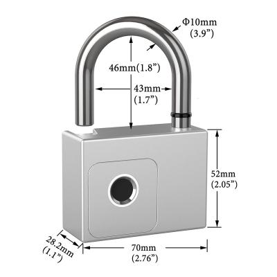 China Hot Selling High Quality Electronic Padlocks Zinc Alloy + Stainless Steel Fingerprint Padlock China Factory Direct Sales Amazon for sale