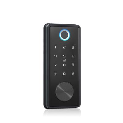 China Hot Selling Amazon Tuya Zinc Alloy Stainless Steel Remote + Open Smart Slide Digital Home Deadbolt Wifi Tuya Ttlock Wifi Electric Fingerprint Door Lock for sale