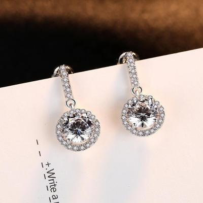 China 925 Sterling-silver TRENDY moissanite earrings for good jewelry Zircon drop earrings luxury women for sale