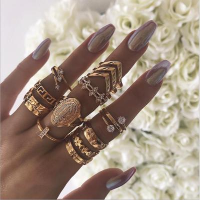 China Fashion CLASSIC ladies ring place wedding ladies Diamond Gold Plated Finger Rings for women jewelry for sale