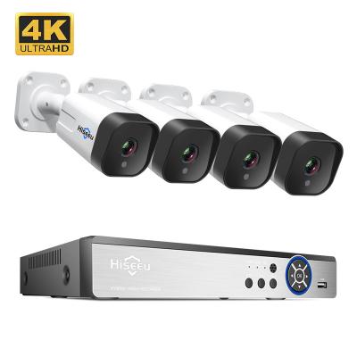 China NIGHT VISION 4K 8MP Waterproof Two Way Audio POE Security System 4ch nvr cctv camera kit for sale