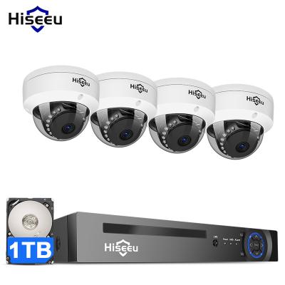 China Hiseeu 5MP POE Night Vision Camera System Kit Set Outdoor Waterproof Home Street Monitoring Indoor IP Home Security System Dome Cameras for sale