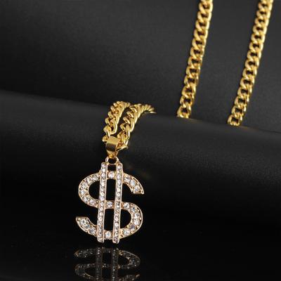 China New Fashion hiphop hiphop hip hop harf ve chain kolye usd zincir erkek zinciri rap bijuteri pendant necklace ucu toptan for sale