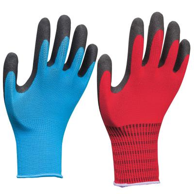 China Anti-Slip Breathable Nylon Liner Firm Grip NBR Liner Work Gloves for sale