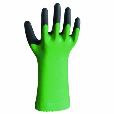 China Anti-Slip NBR PVC Coated Gloves For Industrial Oil Use Work for sale