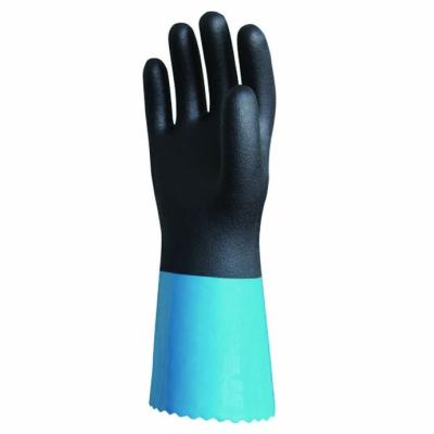 China Chemical Resistant Oil Use PVC Nitrile Industrial Safety Gloves Anti-Slip for sale