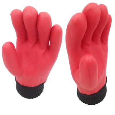 China Cold Protection Cold Proof Three Layer Warm Coating PVC Winter Hand Gloves for sale