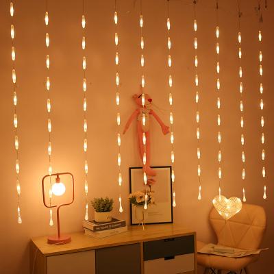 China Custom Decoration 3.5M Big Feet 138LED Water Fairy Waterproof Drop Wall Curtain Light For Outdoor Led Garden Decoration Christmas Lights for sale