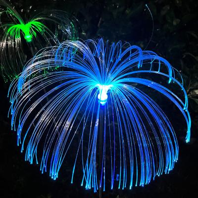 China Water Proof Garden Decoration Ip65 Waterproof Colorful Changing Garden Jellyfish Lights Solar Fiber Optic Lamp for sale