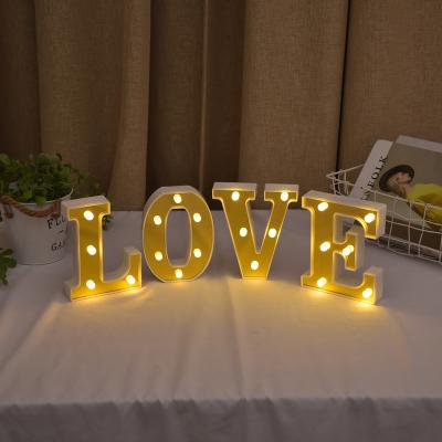 China Long 2022 Indoor Home Decoration Party Wedding Valentine's Day Gift LED Love Illuminated Letter Night Light Alphabet Light for sale