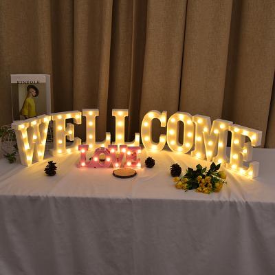 China Customizable Long Term Work English 26 Alphabet White Home Decor Led Light Up Letters With Bulbs For Marquee Light Letters Sign for sale