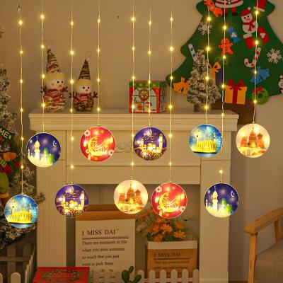 China Personalized Customizable Fairy String Lights Diya Curtain Lamp Ramadan Mini Window Garden Curtain Decoration Pattern Diwali India Divas for sale