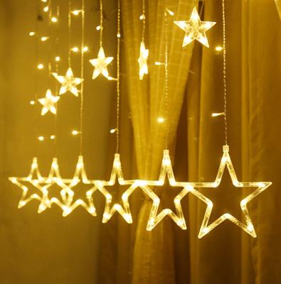 China Custom Muslim Wedding Multi Curtain Connection Waterfall Star Control Fashion Ramadan Decoration Window String Lights for sale