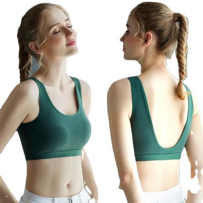 China Factory Quality Ladies Cotton Seamless Crop Tops Bra Workout Bras Yoga Tank Tops Established In Bra Crop Tops for sale