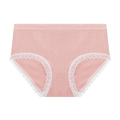 China Antibacterial Wholesale Soft Seamless Women Panties Underwear Ladies Lace Up Mid - Waist Comfortable Briefs for sale