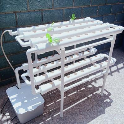 China Farms Hydroponics Nft System With 36 108 Holes Tube Plant Box Power Vertical Hydroponic Vegetable Building Kits PVC Systems for sale