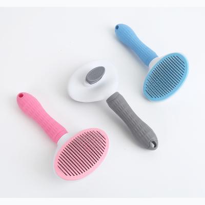 China Cats and Dogs One-Button Hair Removal Pet Comb, Automatic Hair Removal Grooming Dog and Cat Comb Brush for sale