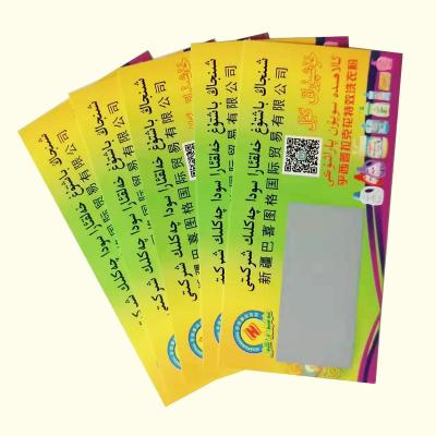 China Scratch Victory Card China Manufacturer Wholesale Scratch Lottery Ticket Scratch Lottery Card for sale