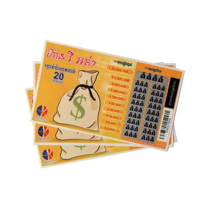 China paper & Wholesale Cardboard Lottery Scratch Tickets Printing With Easily Scratching Ink for sale