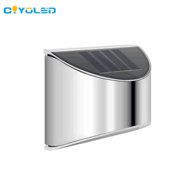 China Yard COYOLED Stainless Steel ABS Material Lighting Waterproof Modern Outdoor Sensor Solar Wall Light for sale