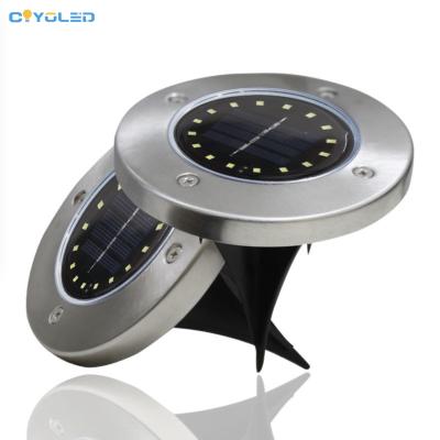 China Lighting Functions COYOLED LED Solar Disc Lights Outdoor Waterproof Solar Ground Light For Garden for sale