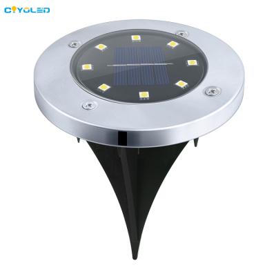 China Lighting Functions COYOLED Waterproof ABS Steel Solar Disc Lights Ground Light For Garden for sale