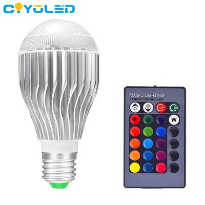 China Warehouse COYOLED 10W E27 B22 RGB Multi Color Changing Remote Control Led Light Bulb for sale