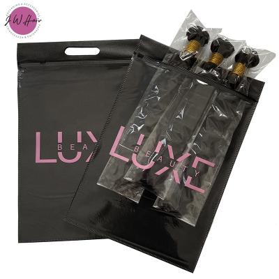 China Custom Eco-friendly Moisture Proof Zipper Lock Bag, T-shirt Apparel Hair Extensions Shopping Bag Zipper Bags for sale