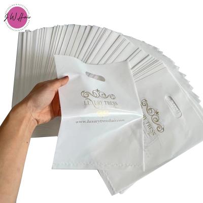 China Disposable Custom Reusable Plastic Gift Bags For Cloth Shop Hair Extensions Shopping Bag for sale