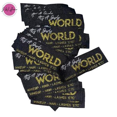 China High Performance Washable Embroidered Wig Labels Woven Wig Tag Clothing Brand Label Woven Wig Label for sale