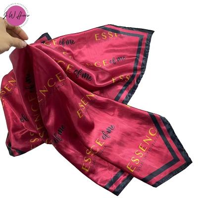 China SQUARE Satin Silk Head Scarves For Frontal Wig Setting Wholesale Custom Square Satin Edge Scarf for sale